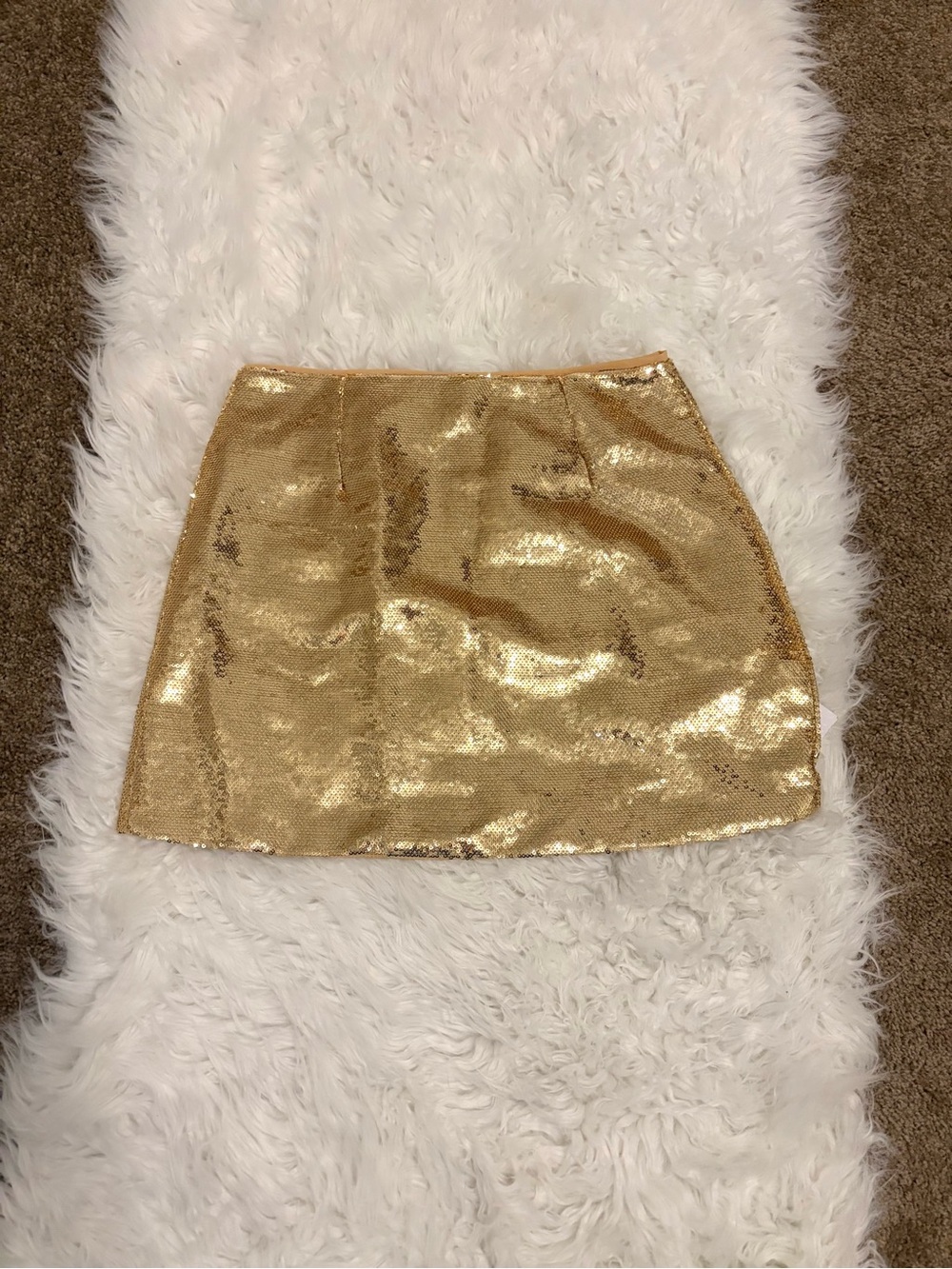 Gold Sequin Mini Skirt